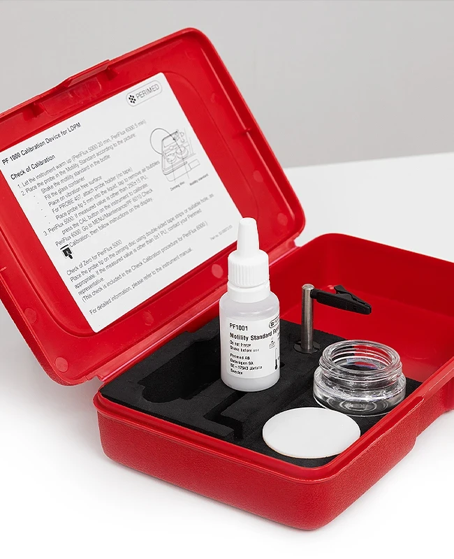 Calibration kit for laser Doppler probes